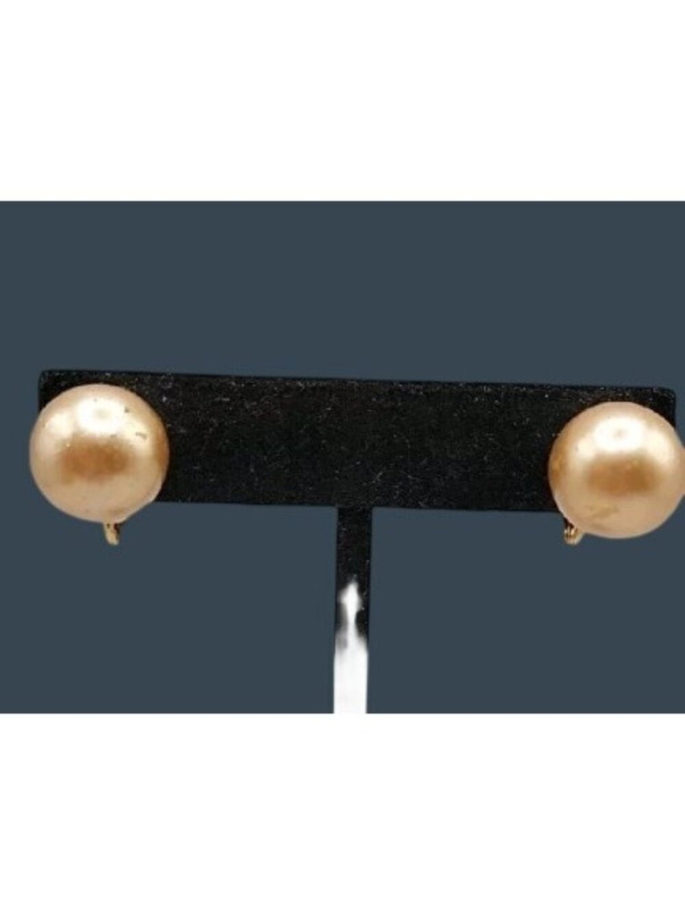 Vintage KJL Faux Pearl Stud Clip On Earrings Elegant Signed Kenneth Jay Lane